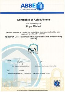 Roger Mitchell CSSW certificate